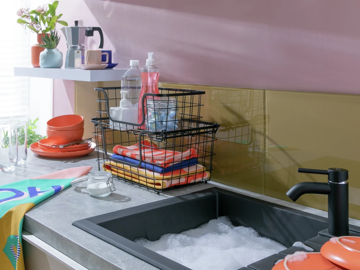 Habitat Pack Of 2 Storage Basket With Label Slot - Black - Image 2