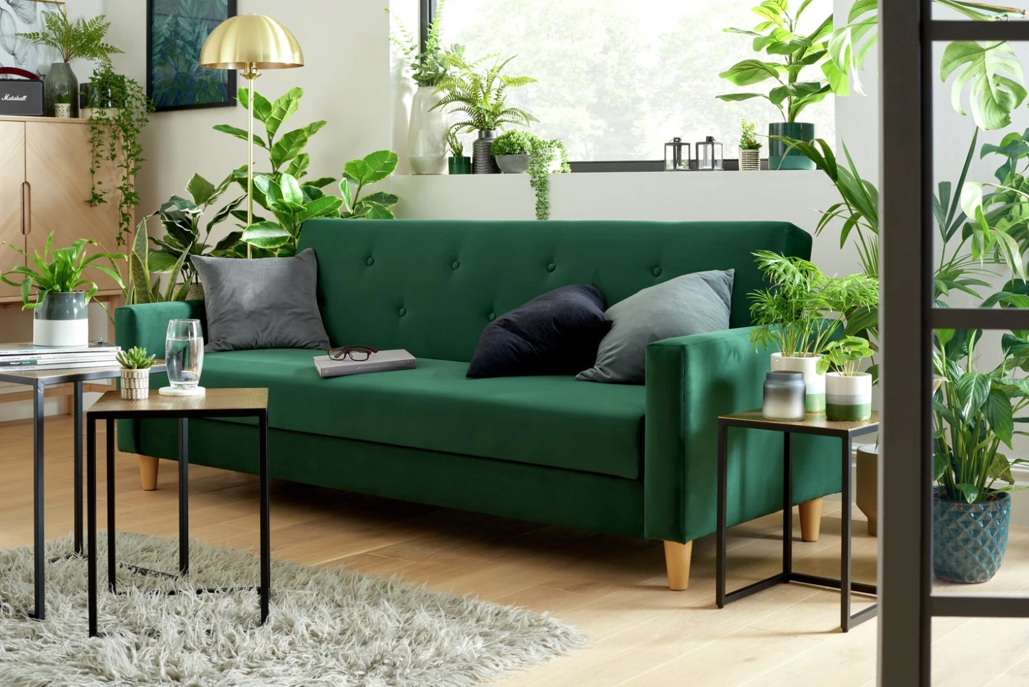 Habitat Brooks Clic Clac Storage Fabric Sofa Bed - Green - Image 2