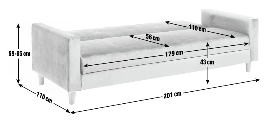 Habitat Brooks Clic Clac Storage Fabric Sofa Bed - Green - Image 5