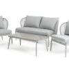 Habitat Riya 4 Seater Cane Effect Garden Sofa Set-Light Grey