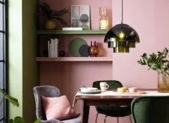 Habitat Zora 3 Tier Glass Pendant Light - Green