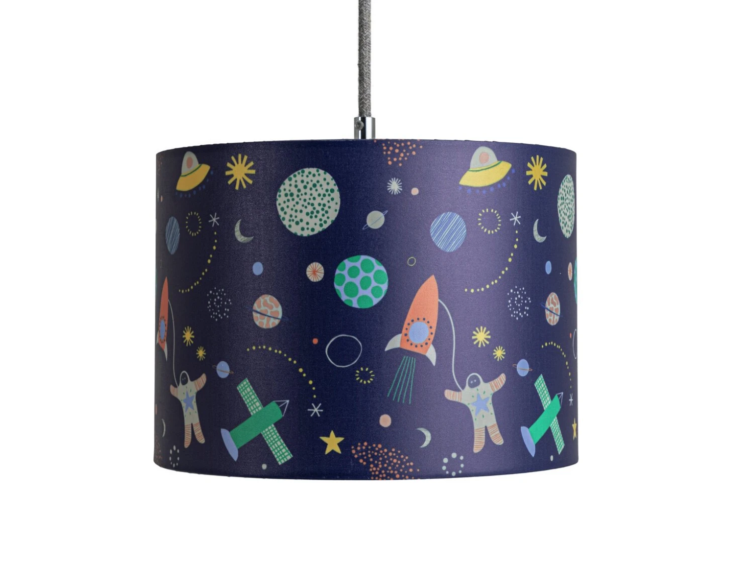Habitat Kids Space Glow In The Dark 25cm Drum Shade - Blue - Image 2