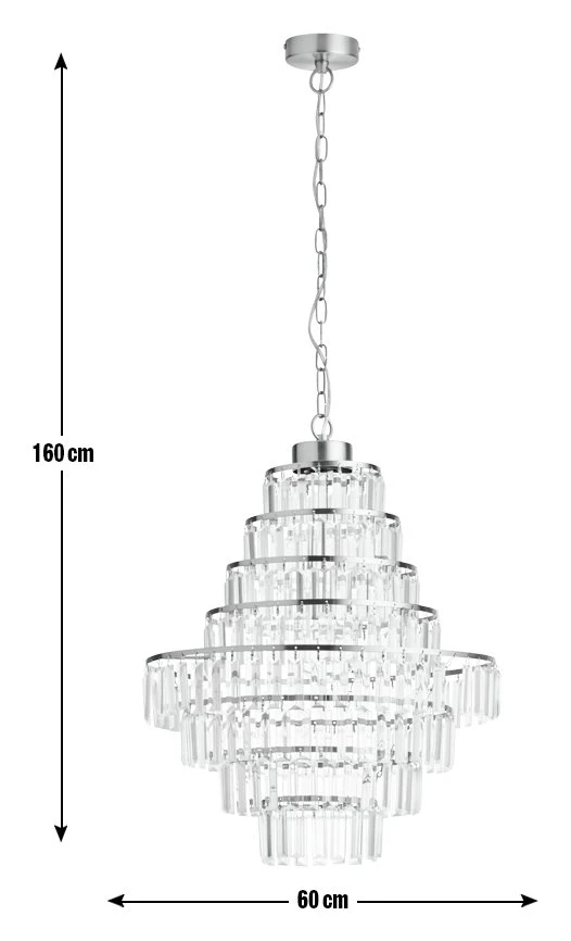 Habitat Presley Glass 8 Tier Chandelier - Brass - Image 3