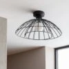 Habitat Kiso 2 Tier Opal Flush To Ceiling Light - Black