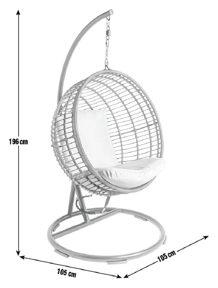 Habitat Dove Rattan Effect Hanging Egg Chair - Natural - Image 3