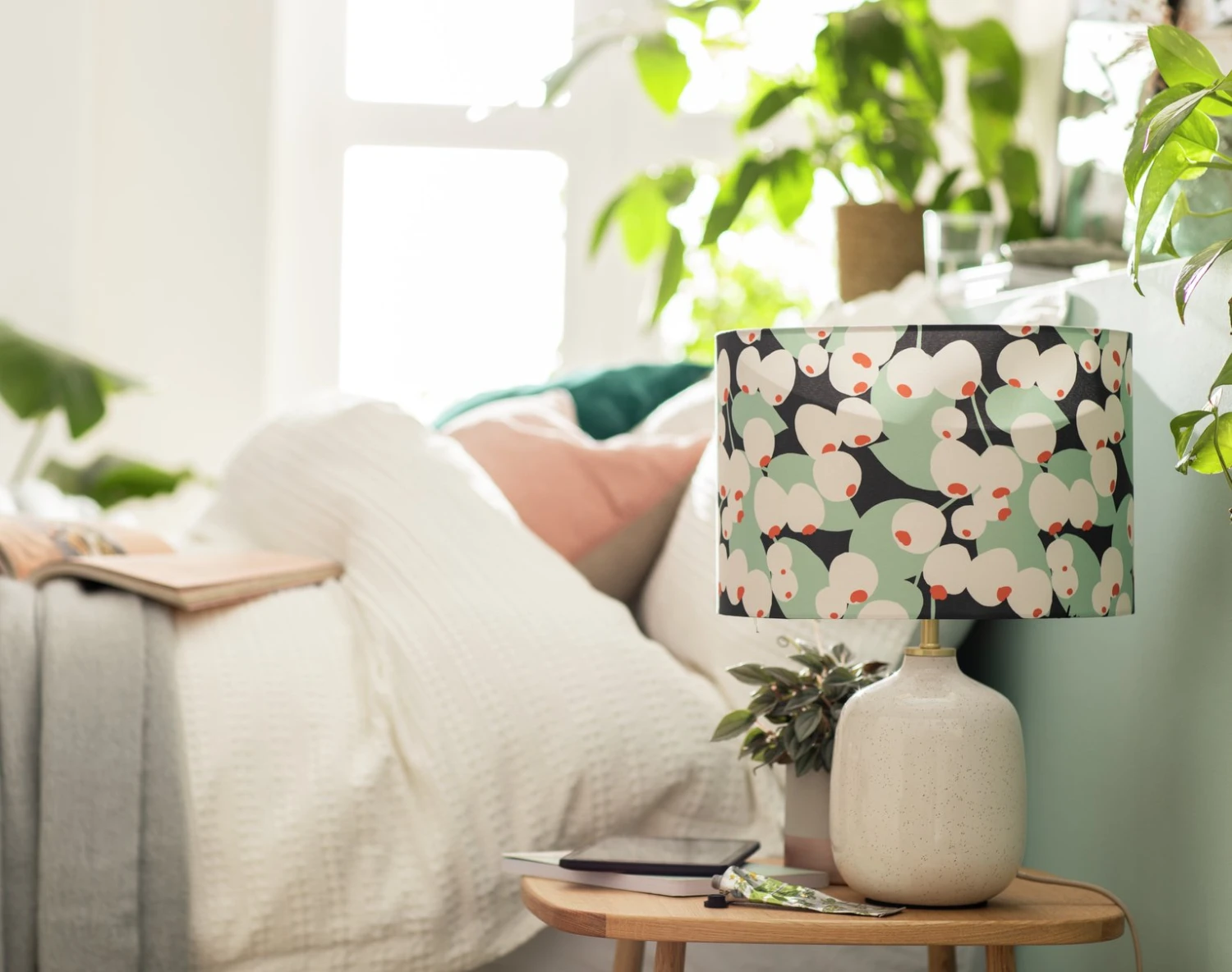 Habitat Cruz Scandi Printed 30cm Drum Shade - Image 2