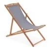 Habitat Folding Wooden Garden Deck Chair - Charcoal