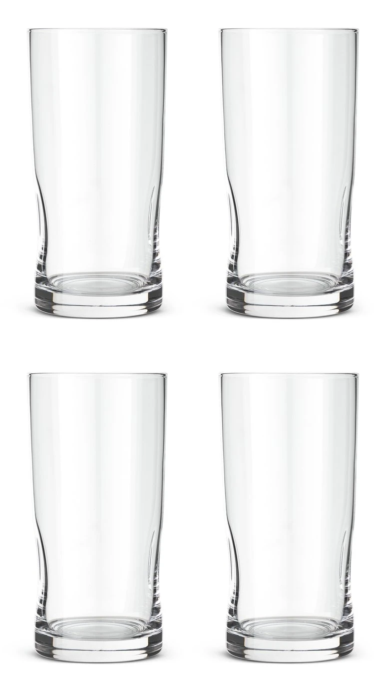 Habitat Clear Pinched Set Of 4 Hi Ball Glasses