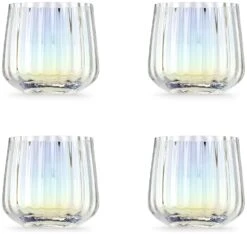 Habitat Iridescent Lustre Set Of 4 Fluted Tumblers