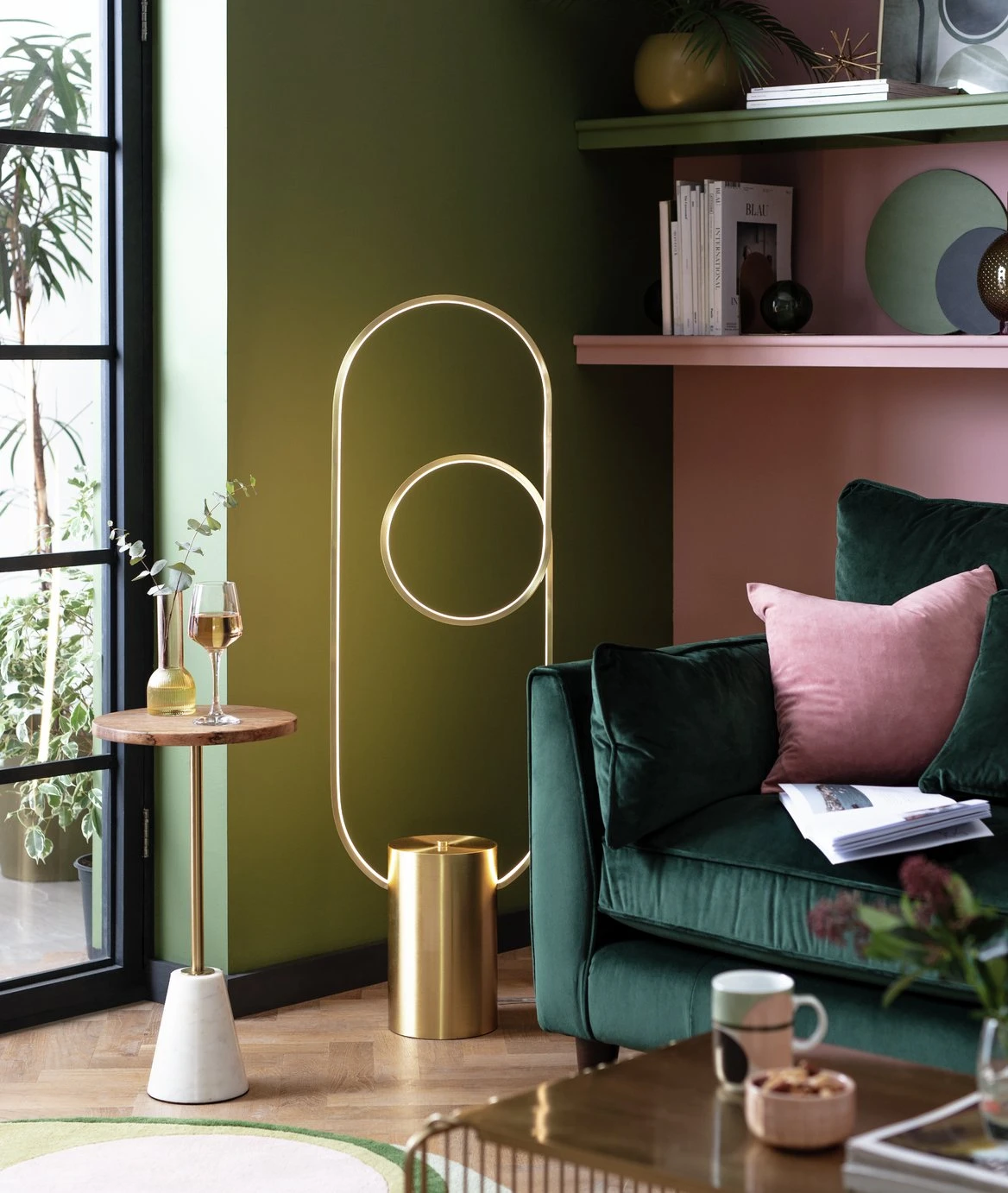 Habitat Pill LED Floor Lamp - Brushed Brass - Image 9