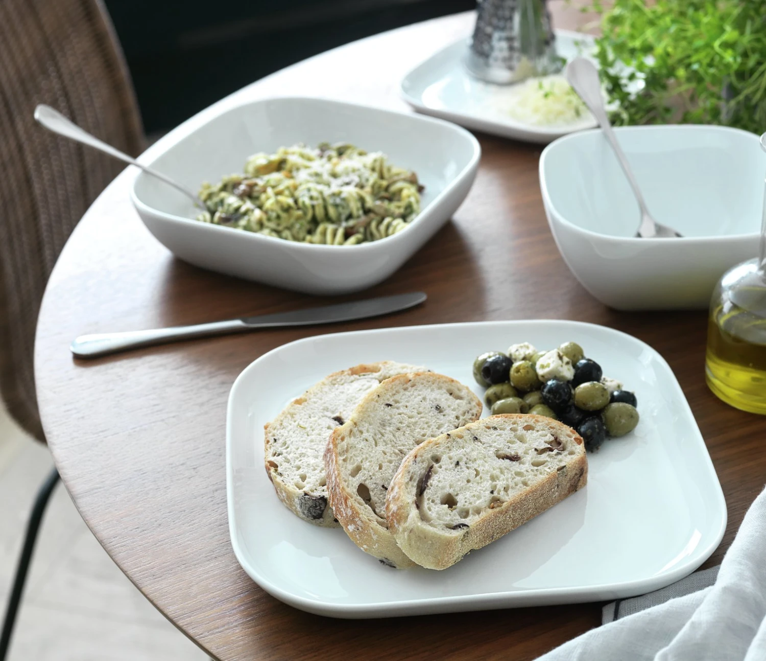 Habitat Riko Square 12 Piece Dinner Set - White - Image 2