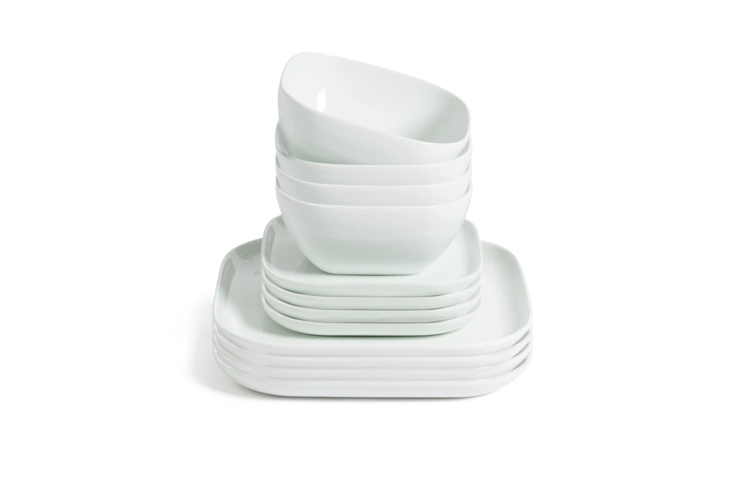 Habitat Riko Square 12 Piece Dinner Set - White - Image 3