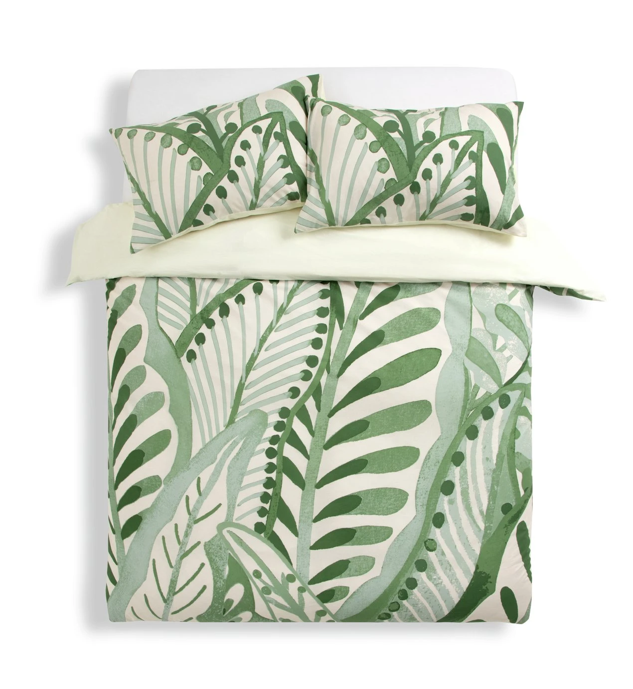 Habitat Cotton 180TC Maxi Leaf Green Bedding Set - Single - Image 3