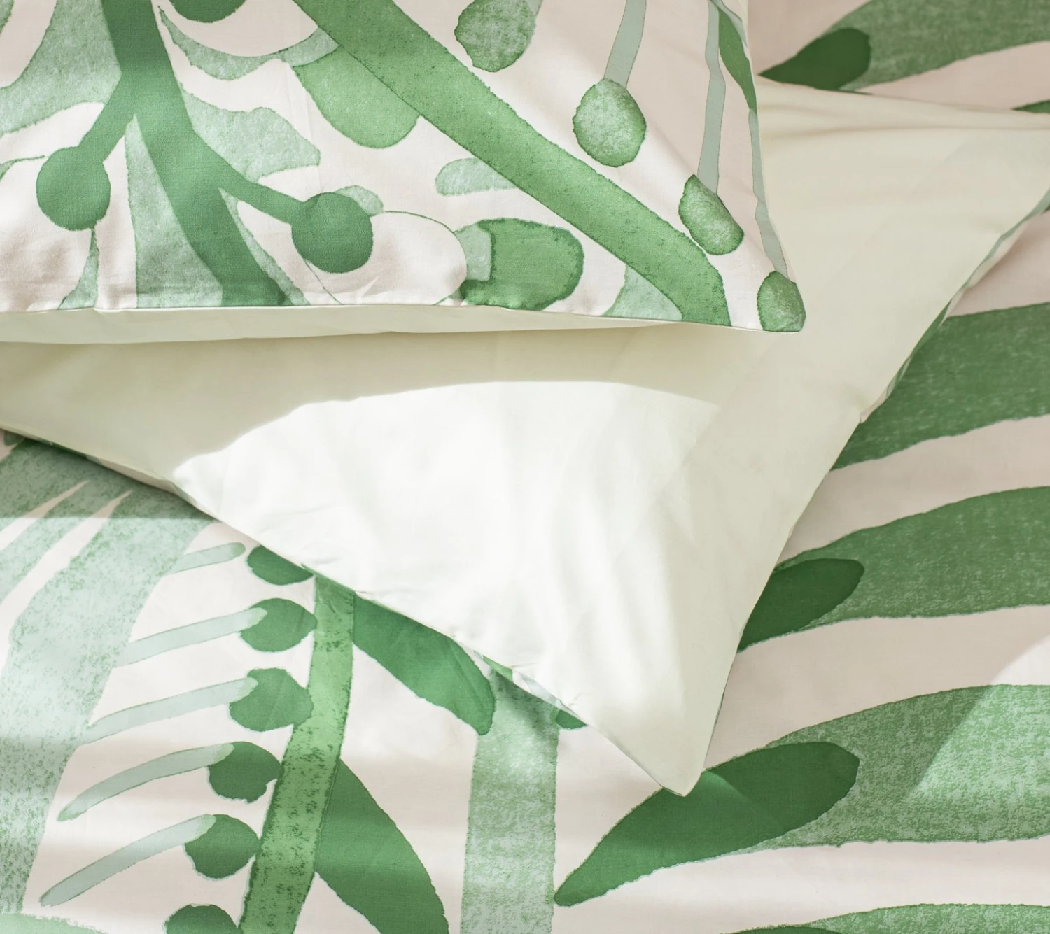Habitat Cotton 180TC Maxi Leaf Green Bedding Set - Single - Image 4