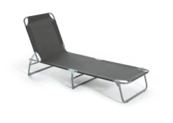 Habitat Folding Metal Sun Lounger - Charcoal