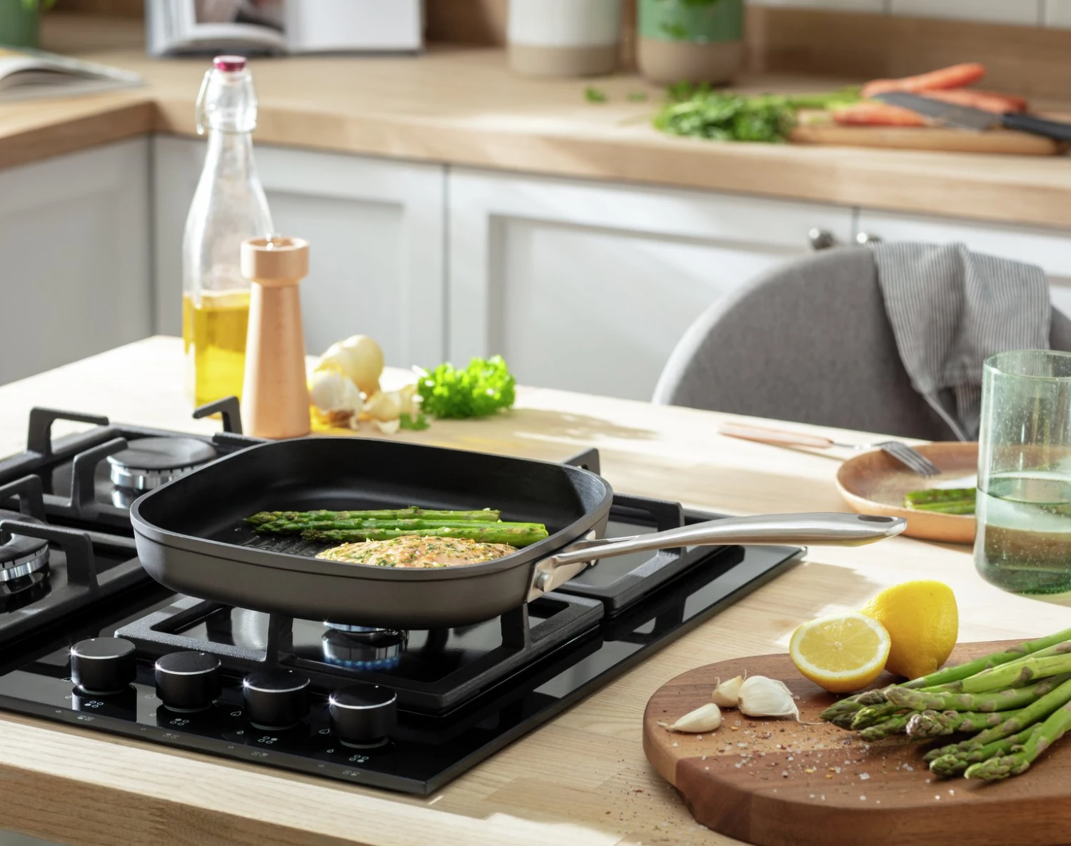 Habitat 24cm Anodised Aluminium Grill Pan - Black - Image 2