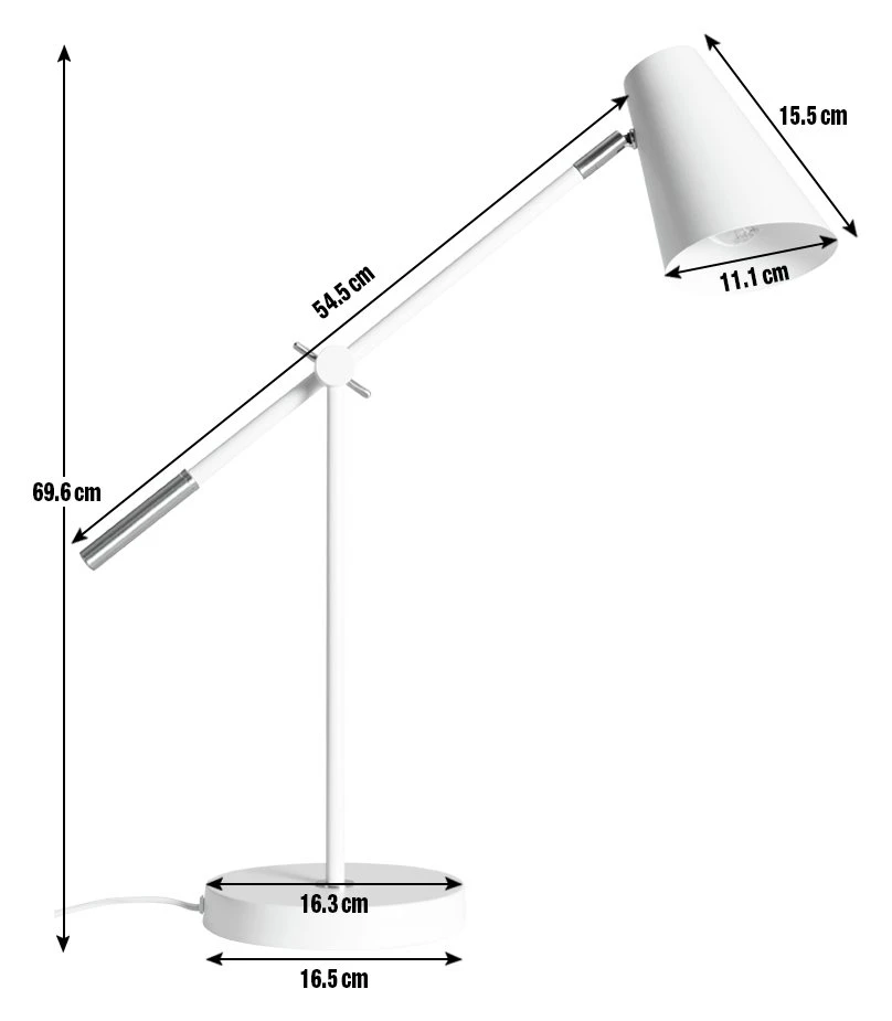 Habitat Vesper Cone Task Table Lamp - White & Gold - Image 3