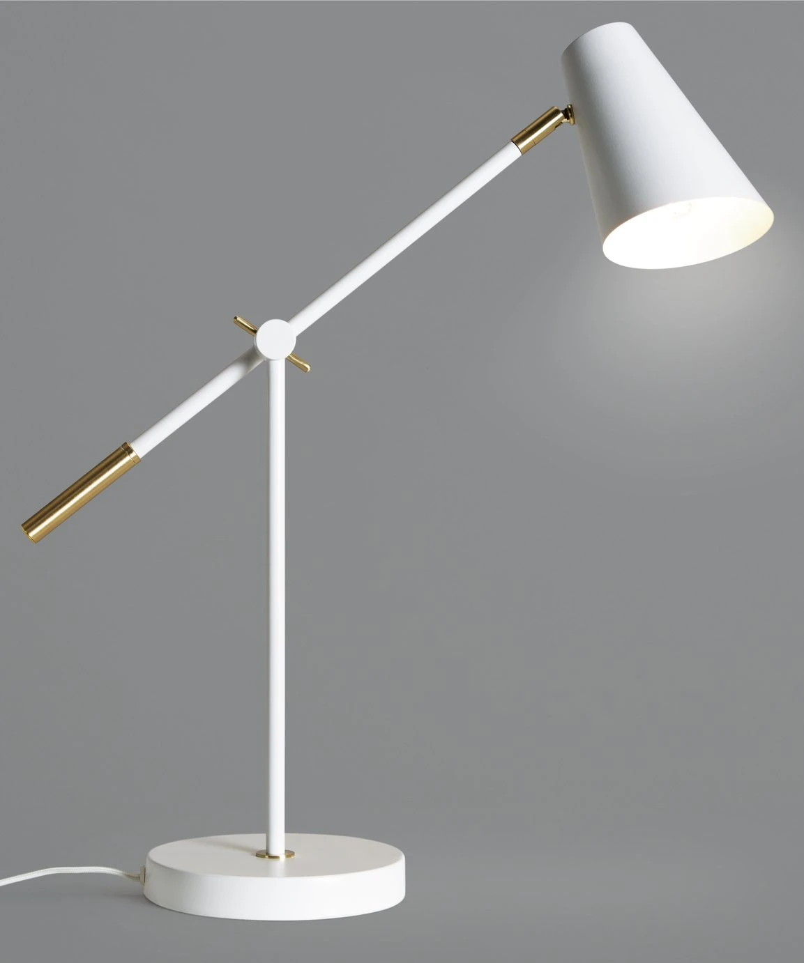 Habitat Vesper Cone Task Table Lamp - White & Gold - Image 7