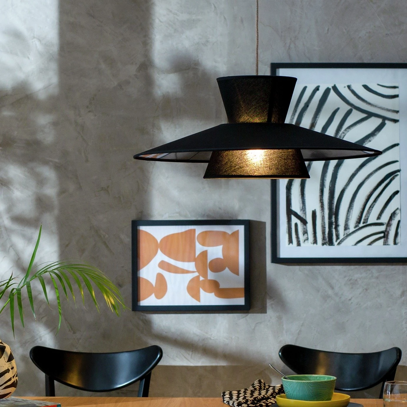 Habitat Linen Otton 2 Tier Easy Fit Shade - Black