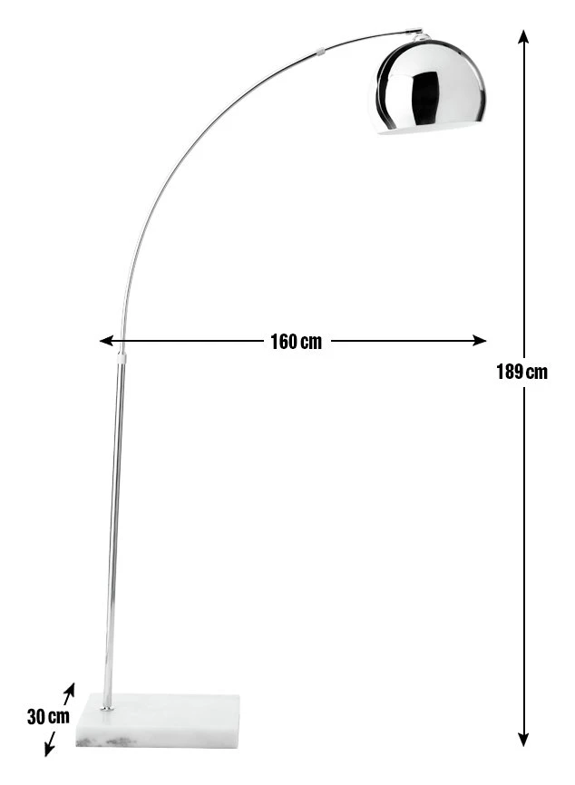 Habitat Nalone Arc Floor Lamp – Chrome & Marble - Image 3