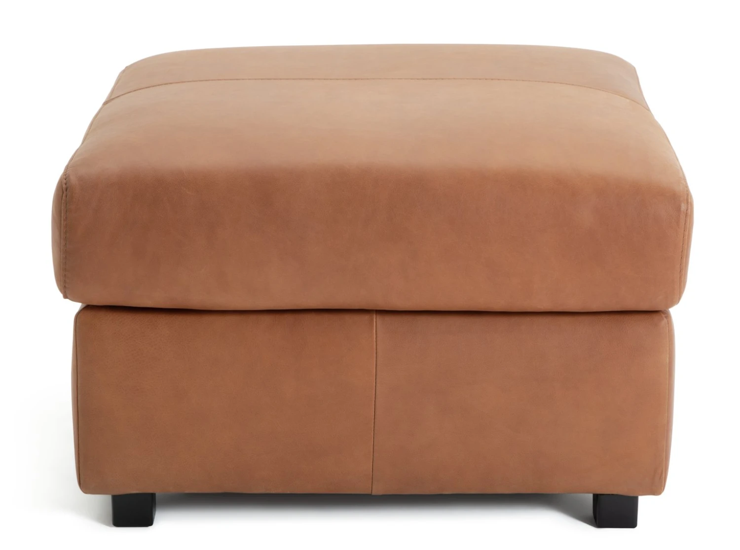 Habitat Florence Leather Ottoman Footstool - Tan - Image 5