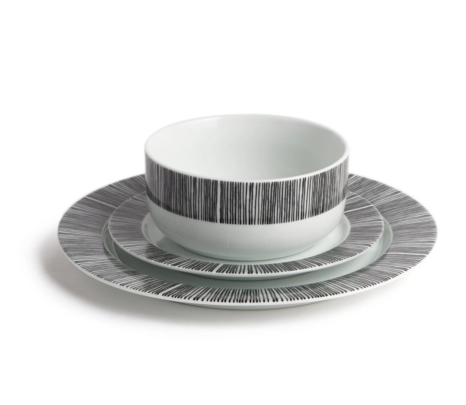 Habitat Black Dash 12 Piece Porcelain Dinner Set - Image 4