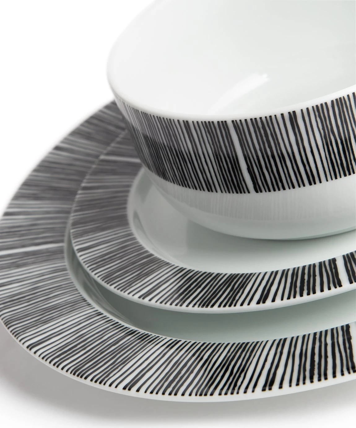 Habitat Black Dash 12 Piece Porcelain Dinner Set - Image 7