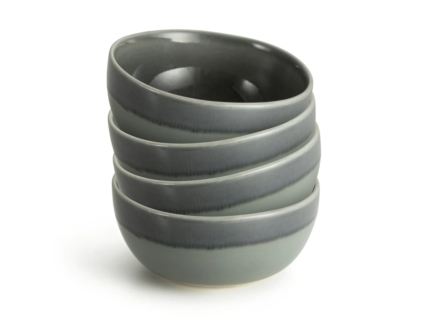 Habitat Evora 4 Piece Stoneware Cereal Bowl - Green - Image 3