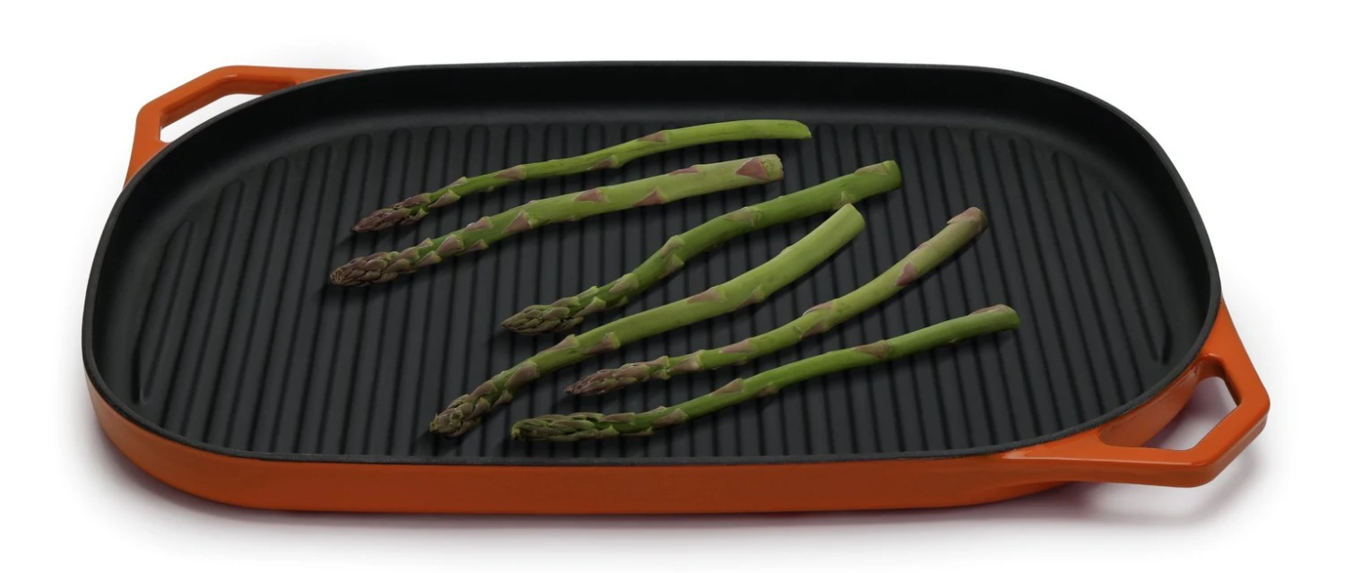 Habitat Large Cast Iron Grill Pan - Orange - Image 6