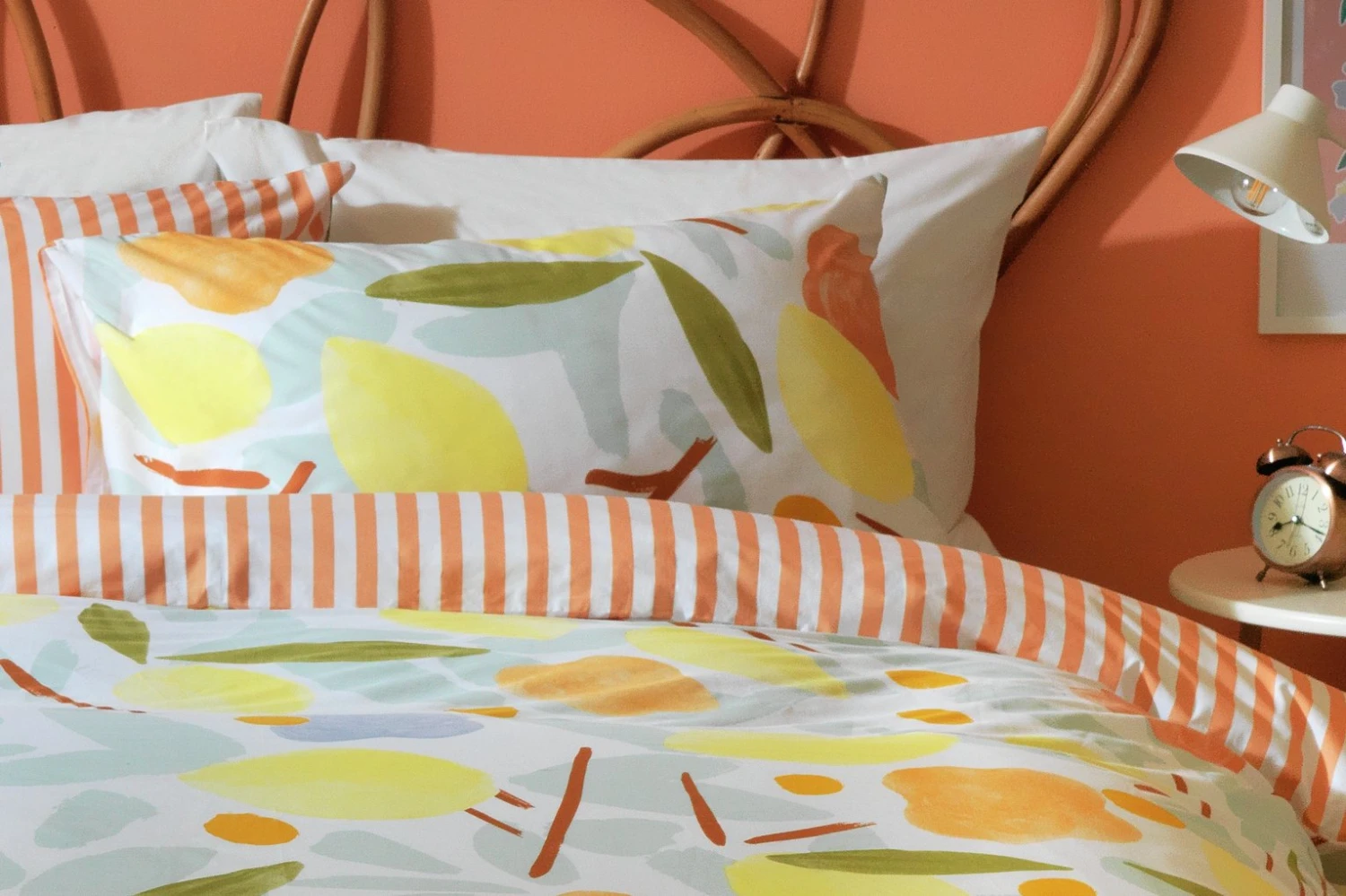Habitat Panel Stripe Print Multicolour Bedding Set - Single - Image 7