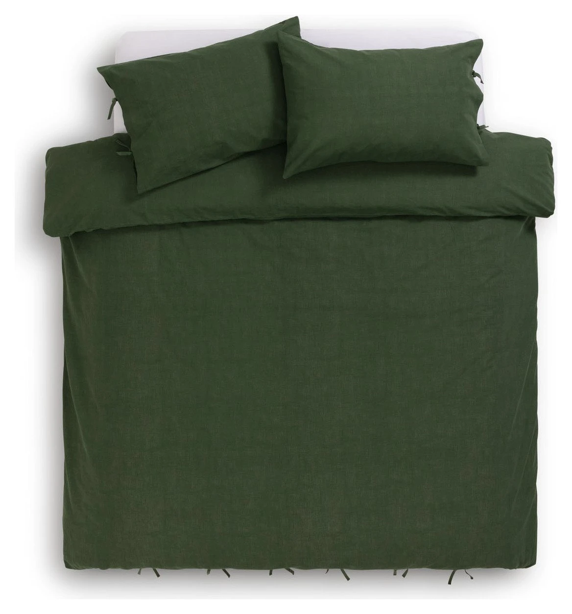 Habitat Cotton Textured Plain Green Bedding Set - Single - Image 3