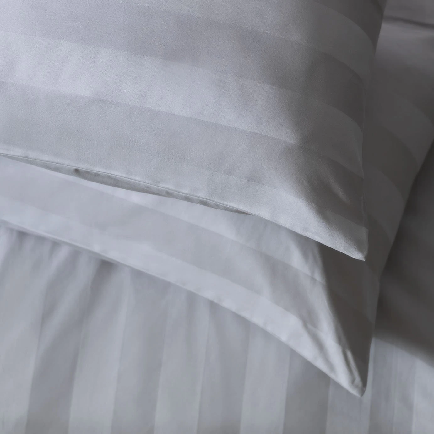 Habitat Cotton 400TC Sateen Stripe Grey Bedding Set - Double - Image 4
