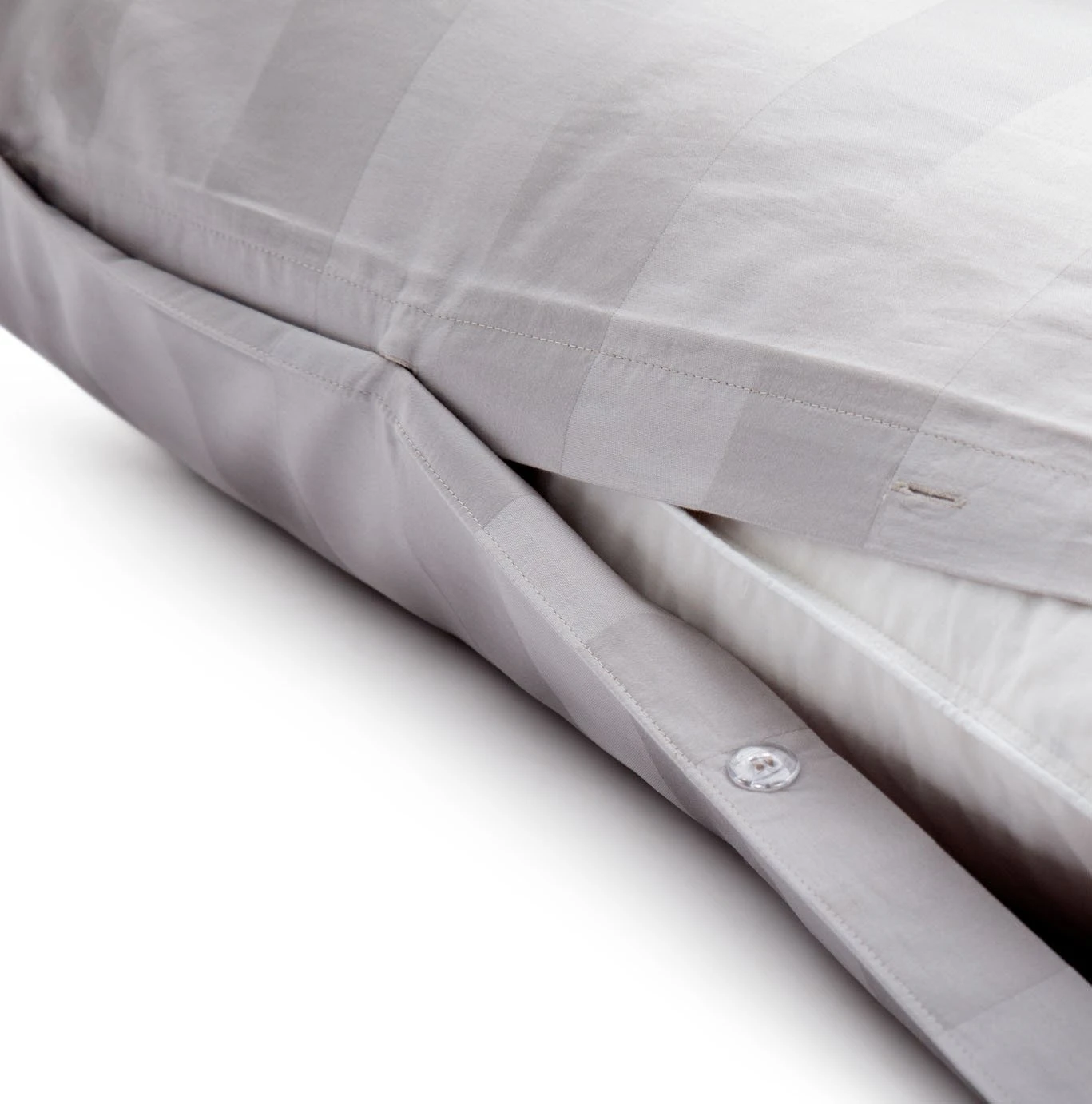 Habitat Cotton 400TC Sateen Stripe Grey Bedding Set - Double - Image 5