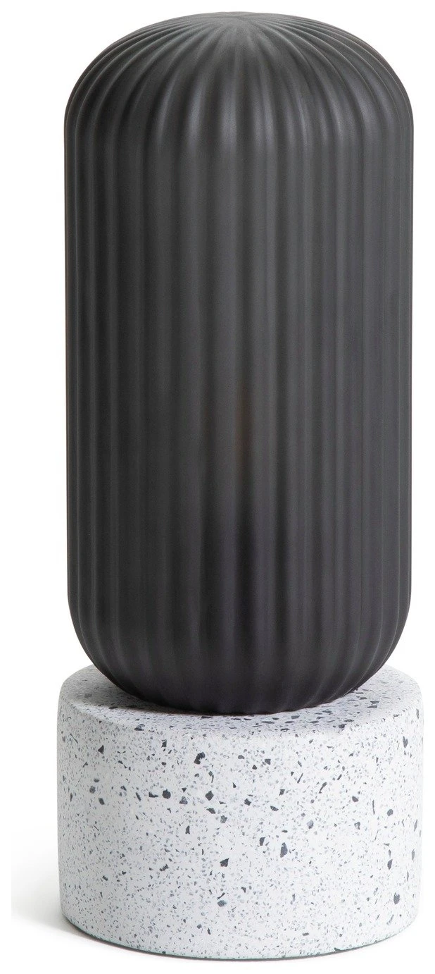 Habitat Rallie Smoked Glass Terrazzo Table Lamp – Grey - Image 2