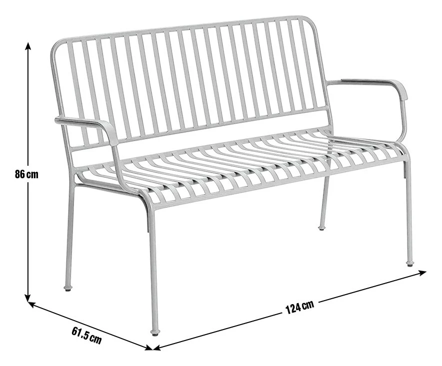 Habitat Indu 2 Seater Metal Garden Bench - Green - Image 3