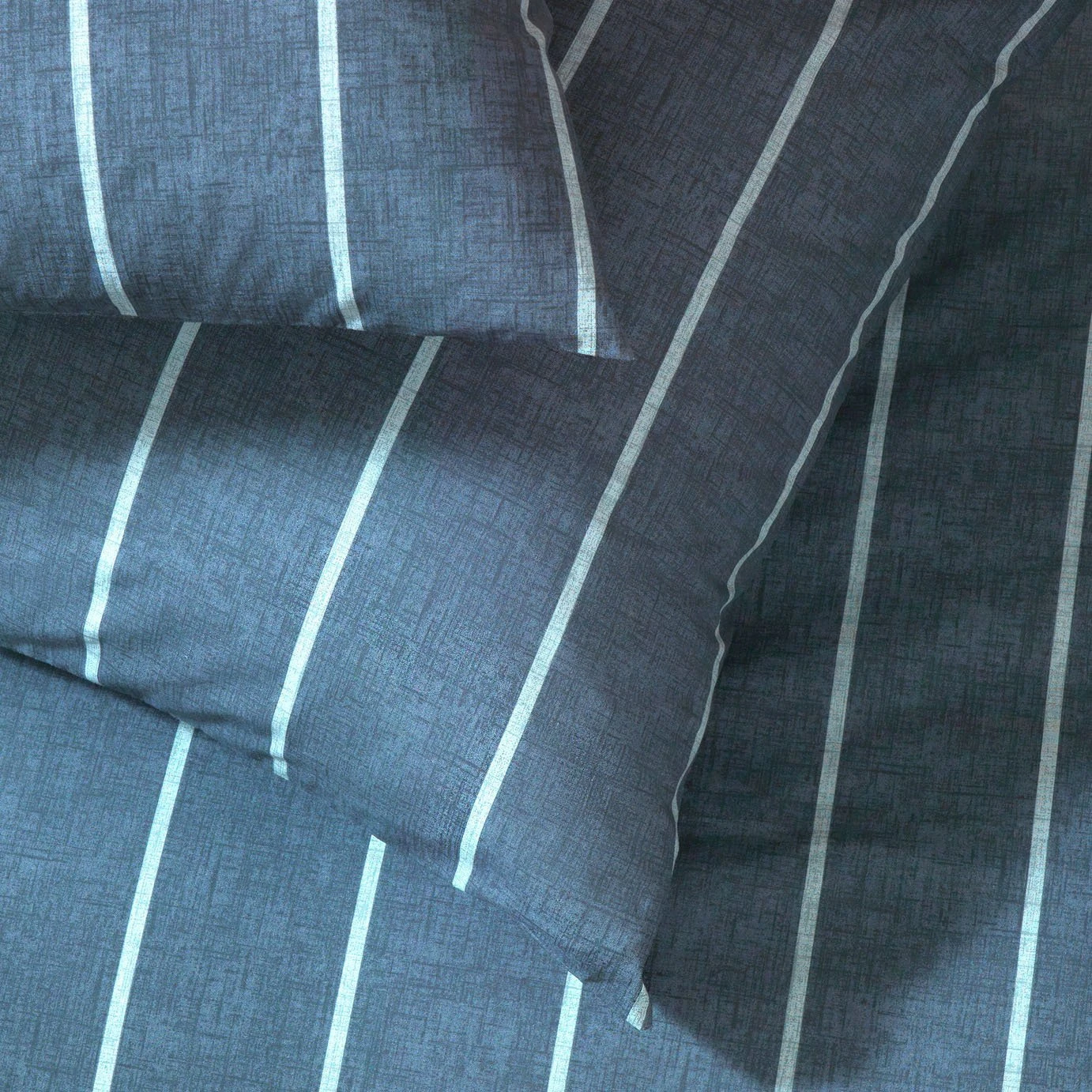 Habitat Cotton Modern Country Stripe Navy Bedding Set-Single - Image 4