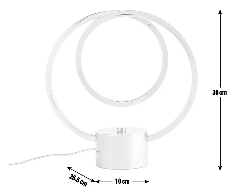 Habitat Pill Metal LED Table Lamp - Brushed Chrome - Image 3