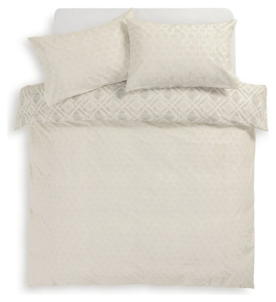 Habitat Cotton 200TC Geo Silver & Cream Bedding Set - Single - Image 5