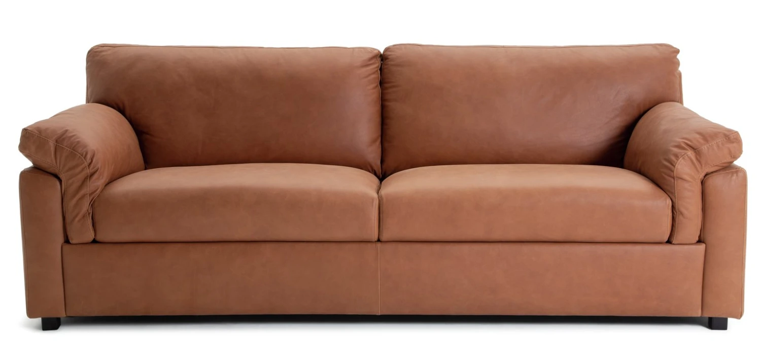 Habitat Florence Leather 4 Seater Sofa - Tan
