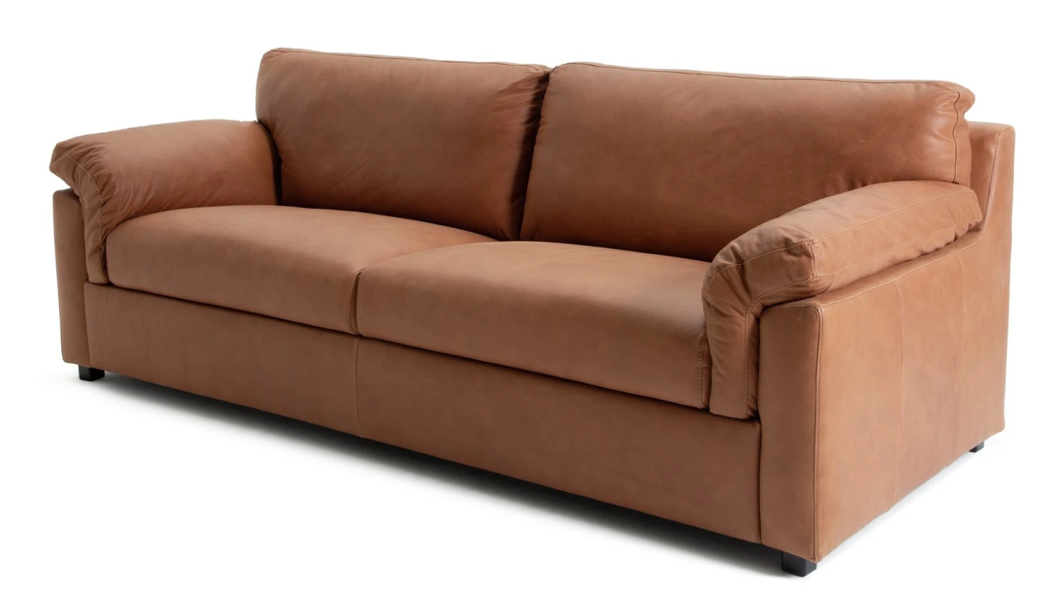 Habitat Florence Leather 4 Seater Sofa - Tan - Image 5