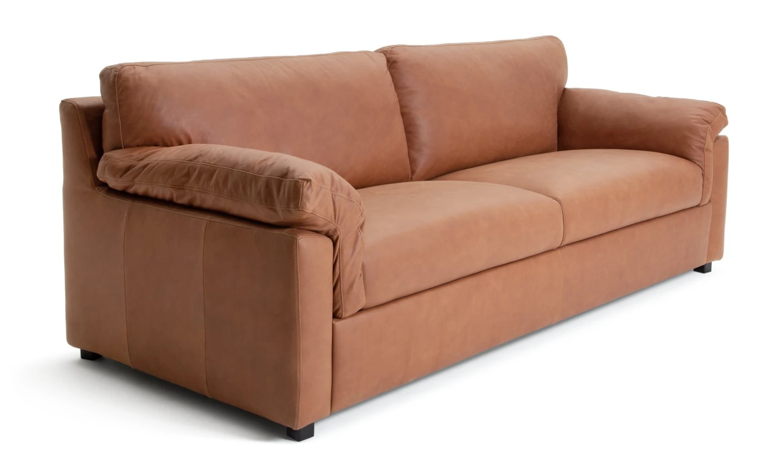 Habitat Florence Leather 4 Seater Sofa - Tan - Image 7