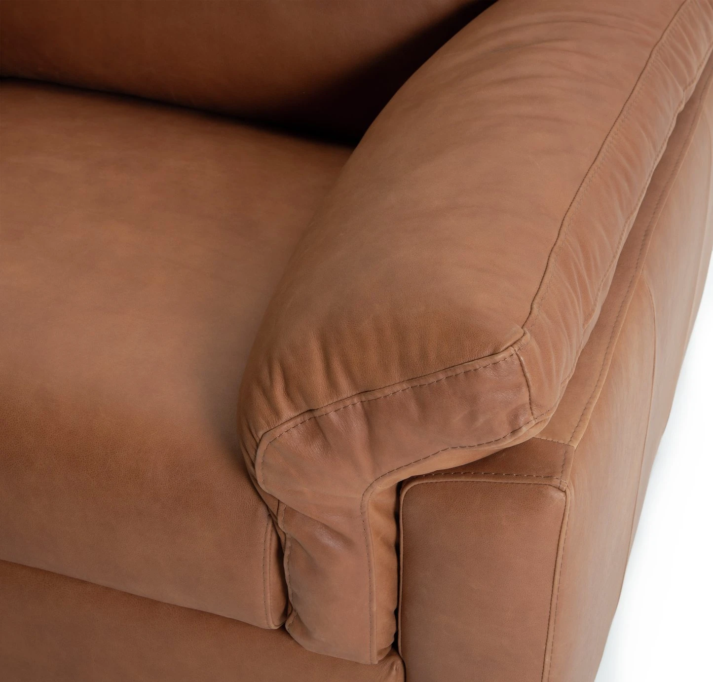 Habitat Florence Leather 4 Seater Sofa - Tan - Image 8