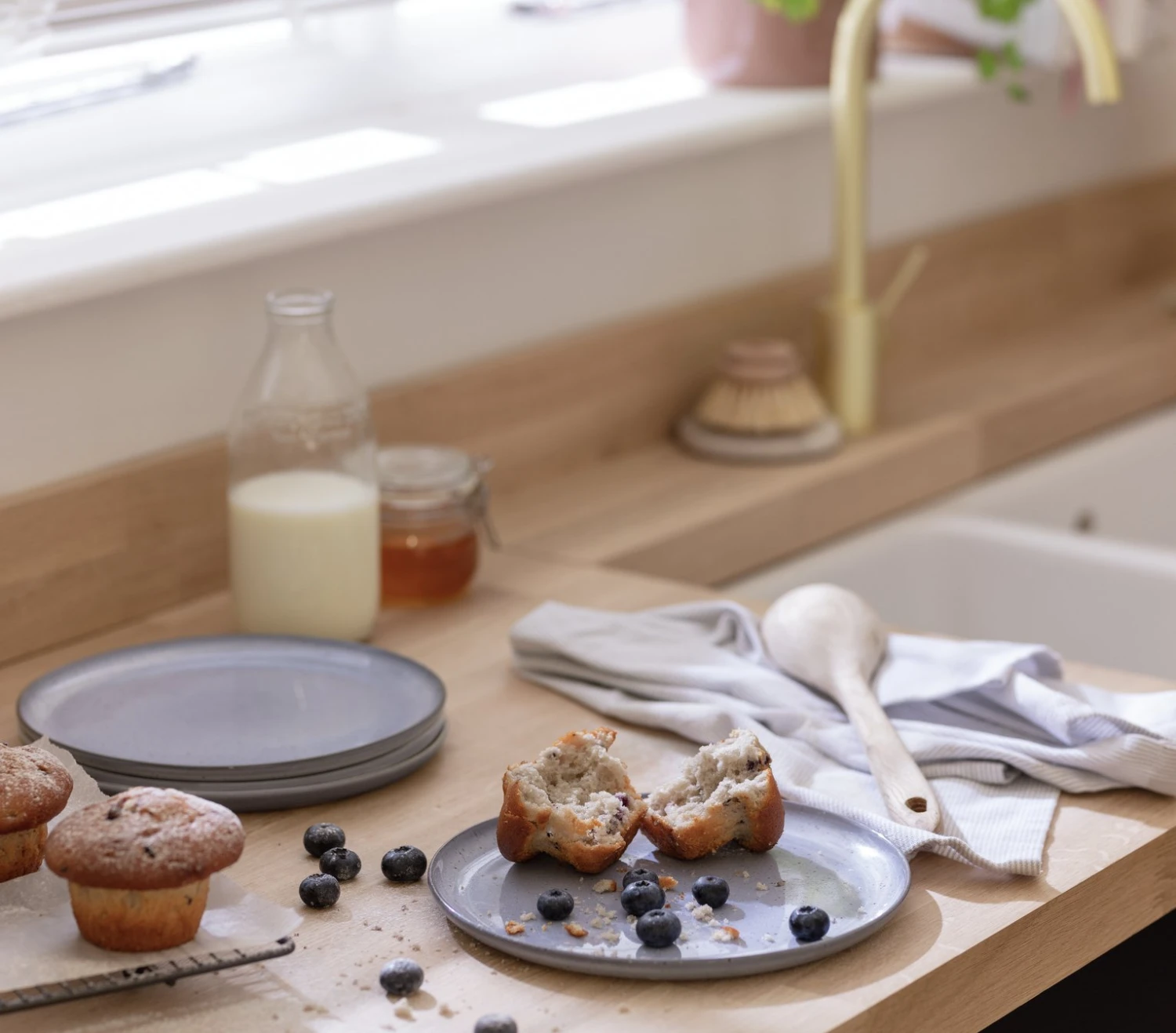 Habitat Evora 4 Piece Stoneware Side Plates - Blue - Image 2