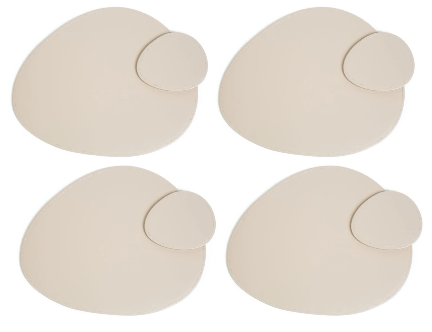Habitat Set Of 4 Faux Leather Pebble Placemats And Coasters